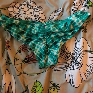 PINK Cheeky Swim Suit Bottom turquoise & white